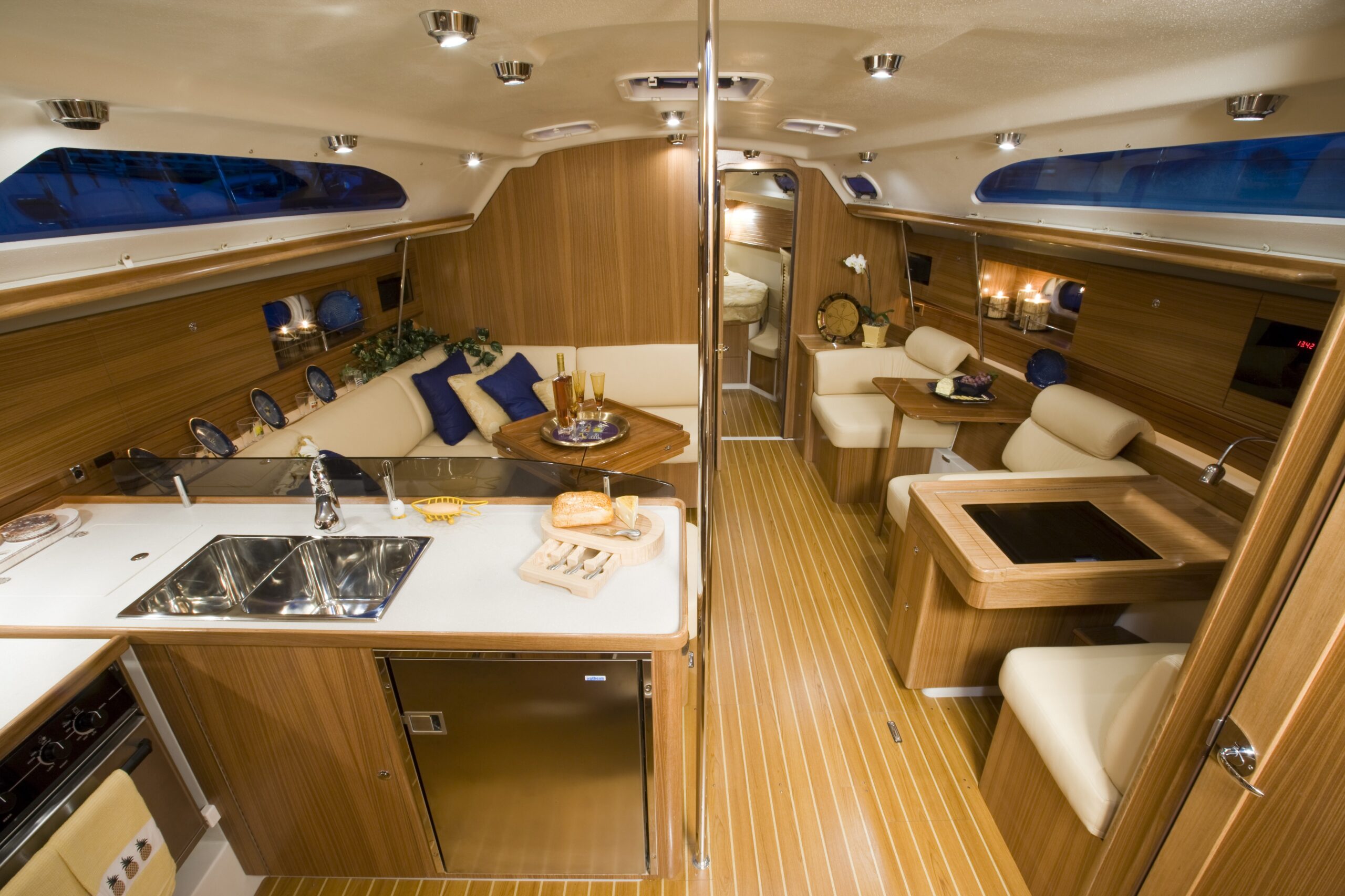 Interior cabin of Catalina Yachts featuring modern finishes and comfortable layout